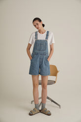 ZNEJeans -Women's strappy denim jumpsuit shorts 1228